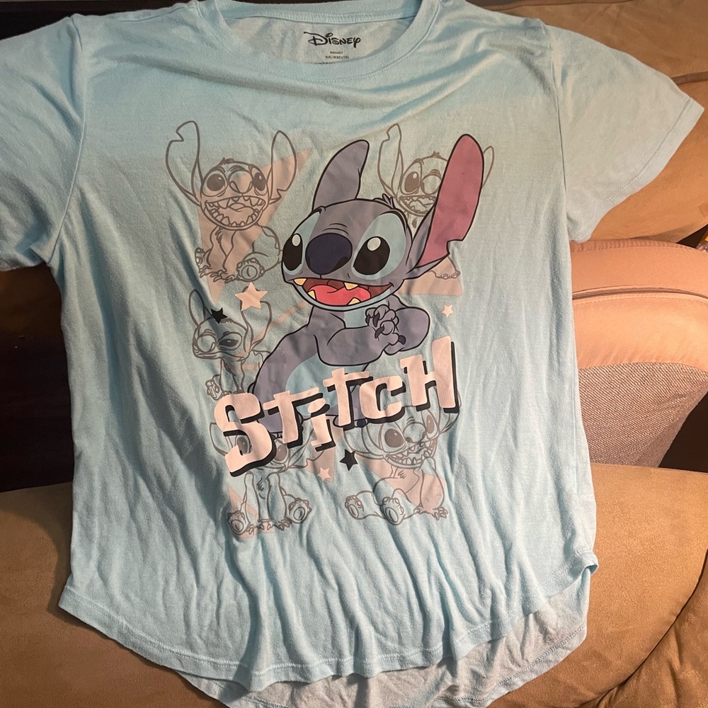 Disney Stitch Graphic Tee Light Blue Women’s T-Shirt Cute Relaxed Fit